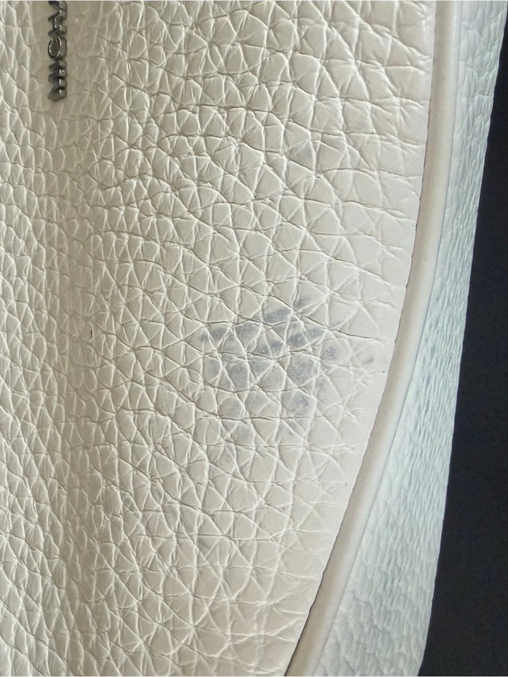 Michael Kors White Pebbled Leather Drawstring Shoulder Bag